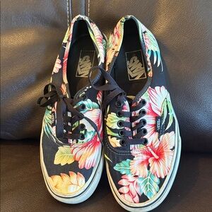 Vans Hawaiian tropical Floral Black Sneakers